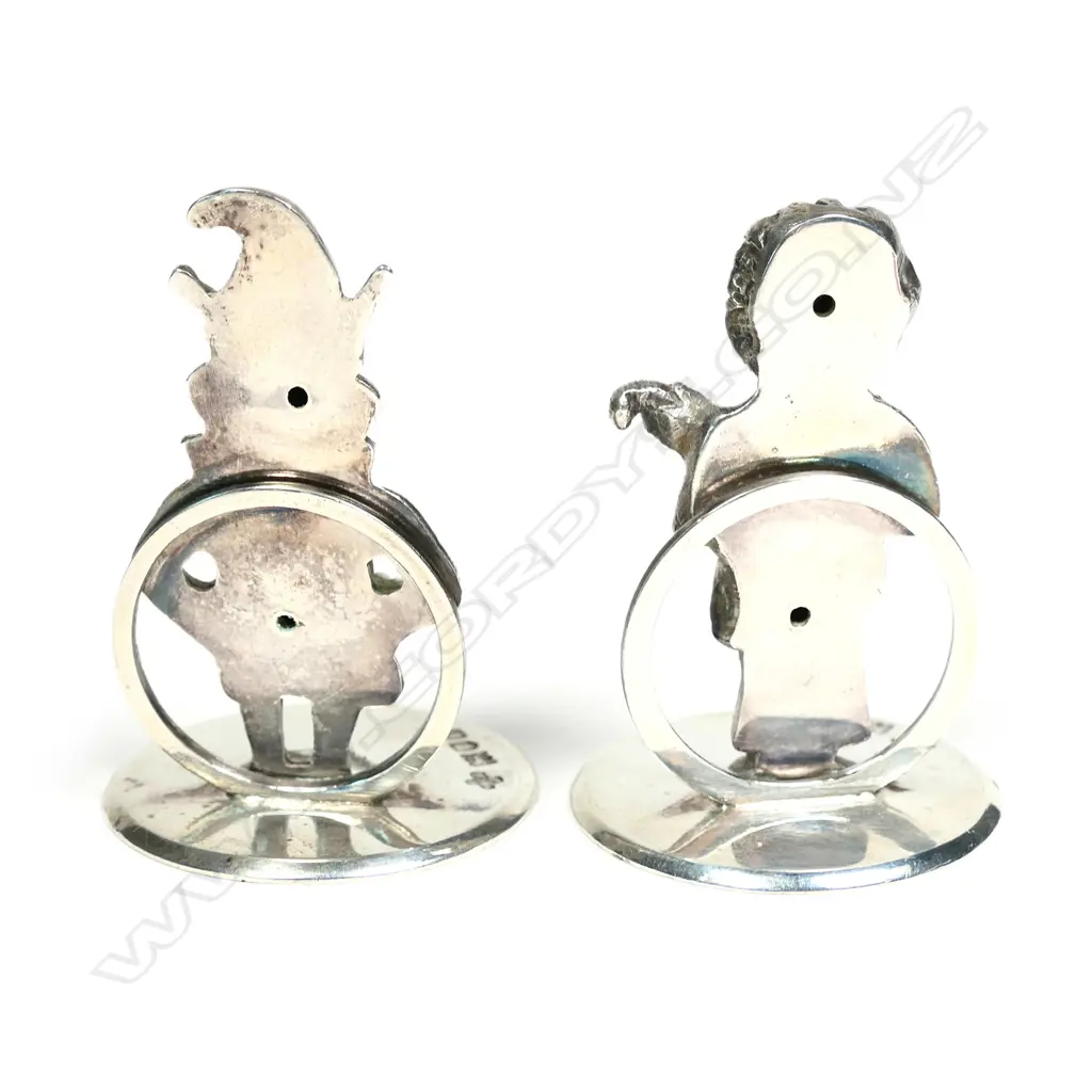 A pair of Edwardian Punch and Judy menu or place name holders Image 1++
