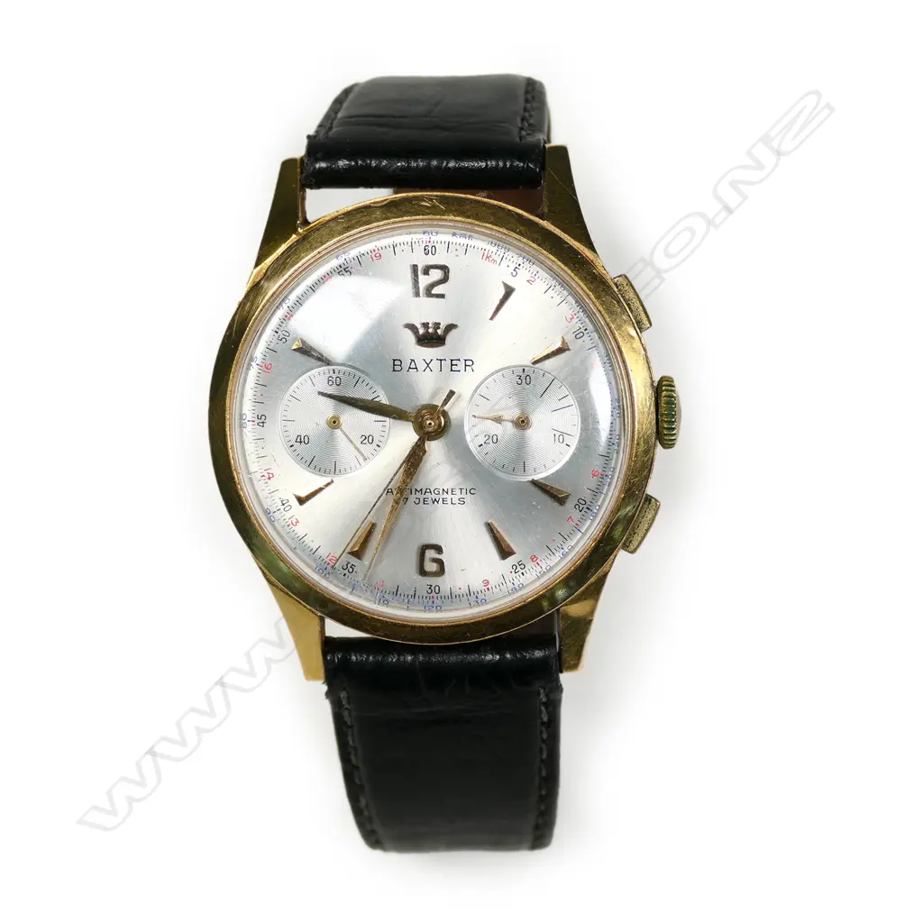 An 18ct gold Baxter chronograph wristwatch Image 1++