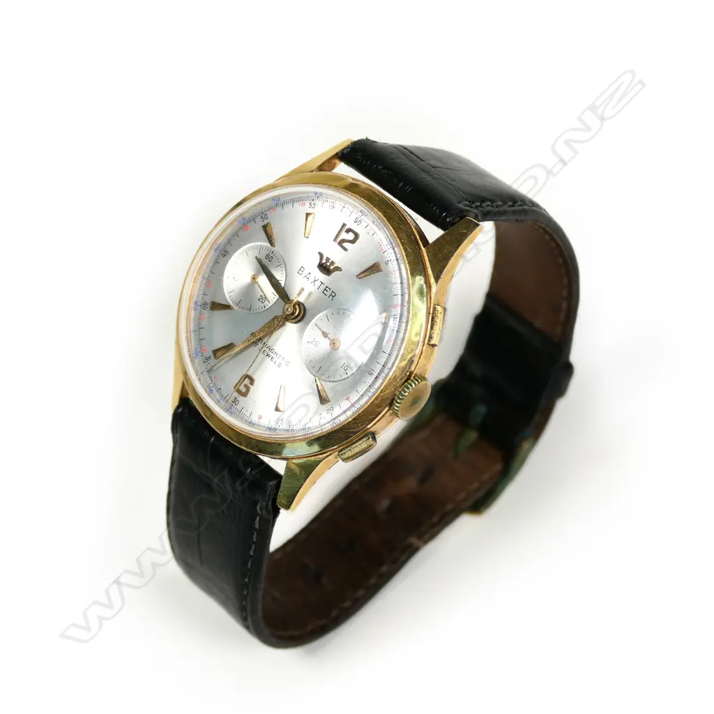 An 18ct gold Baxter chronograph wristwatch Image 1++