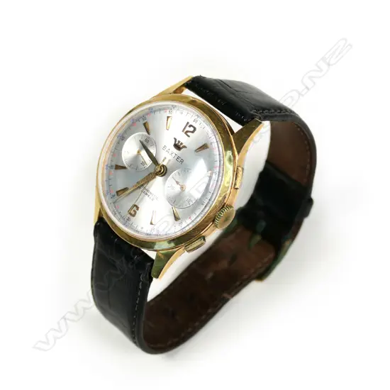 An 18ct gold Baxter chronograph wristwatch