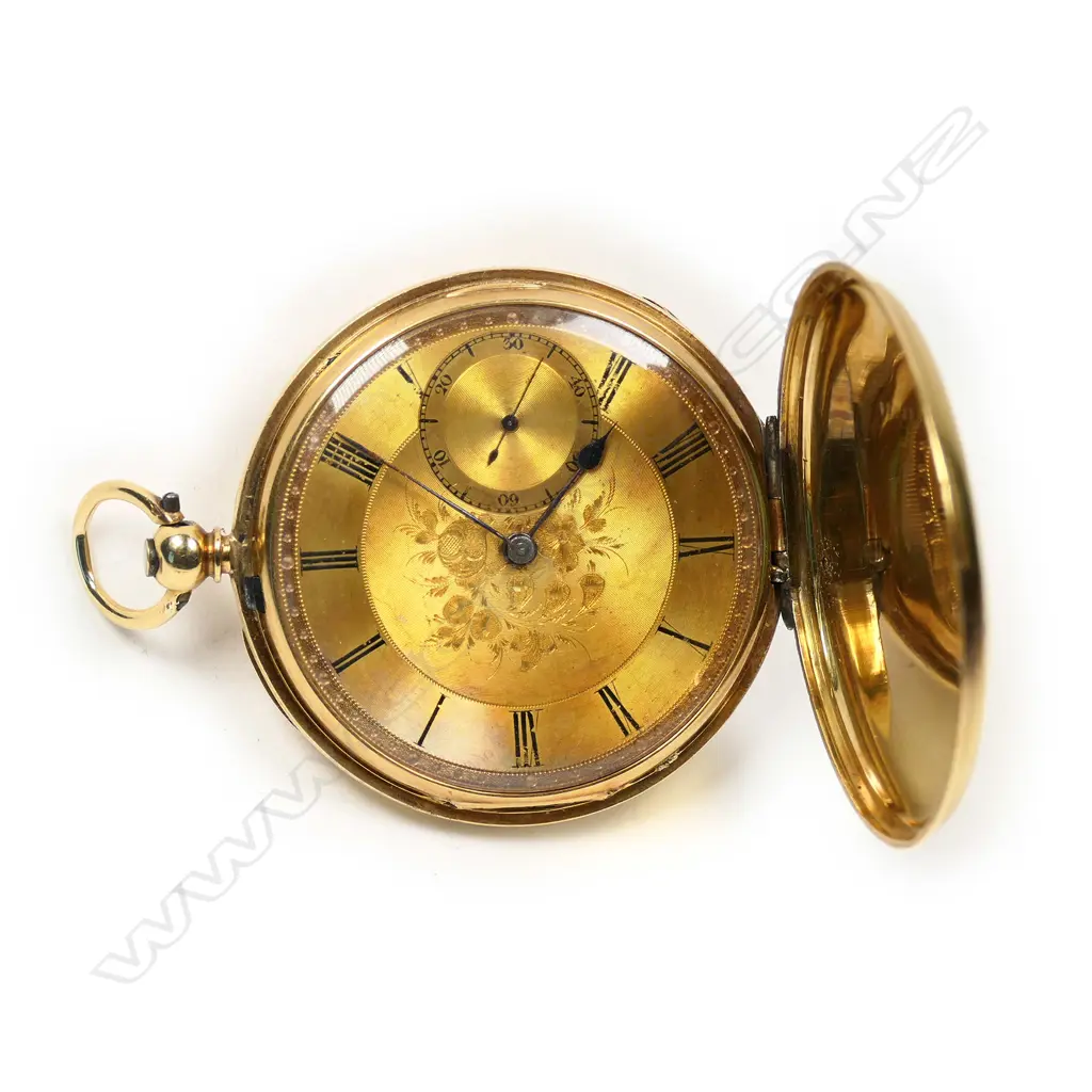 An 18ct gold cased hunter pocket watch Image 1++