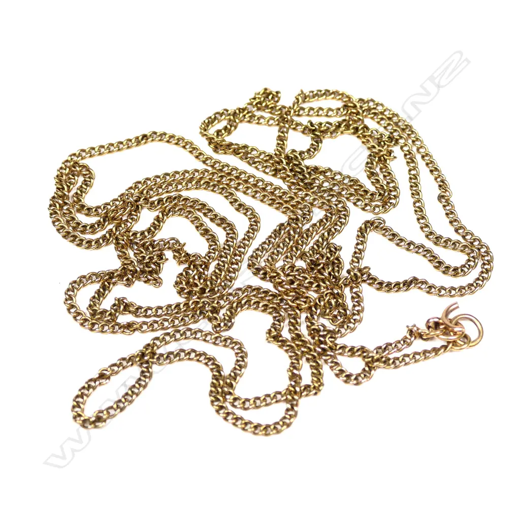 An early 20thC 15ct yellow gold muff chain Image 1++