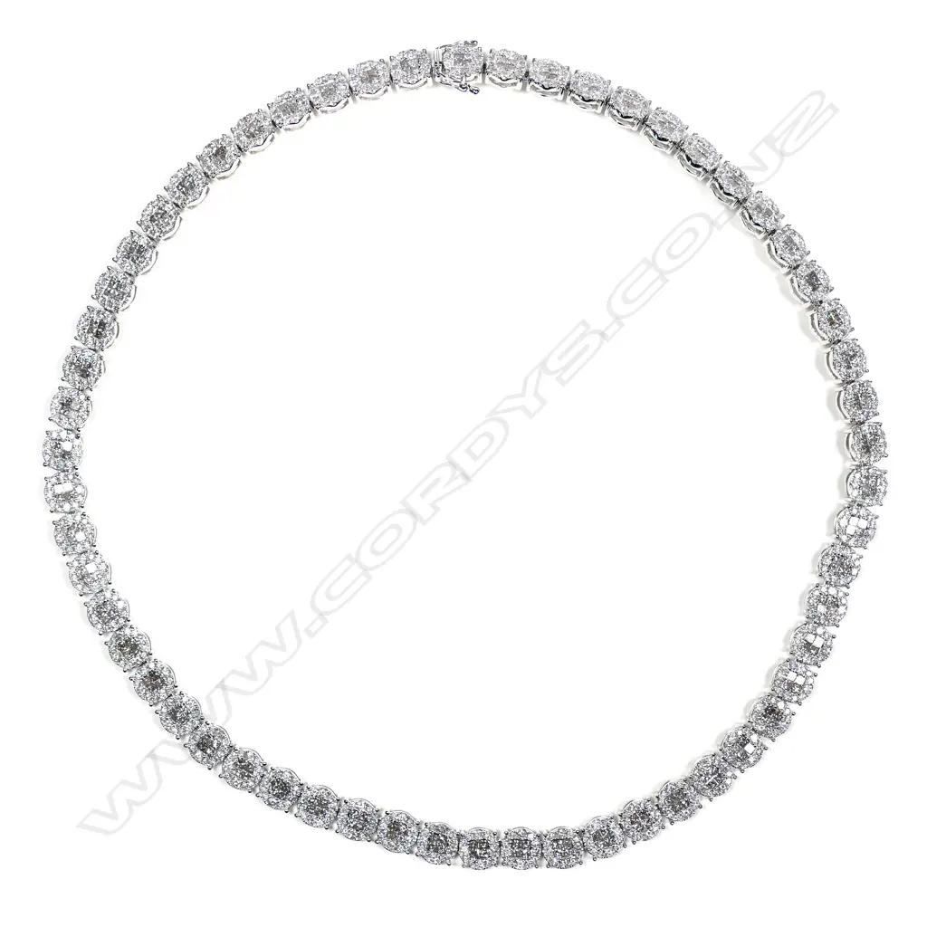 An impressive 18ct and multi diamond set necklace Image 1++