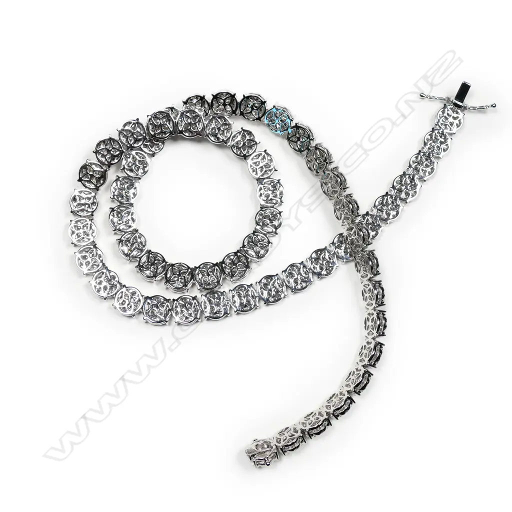 An impressive 18ct and multi diamond set necklace Image 1++