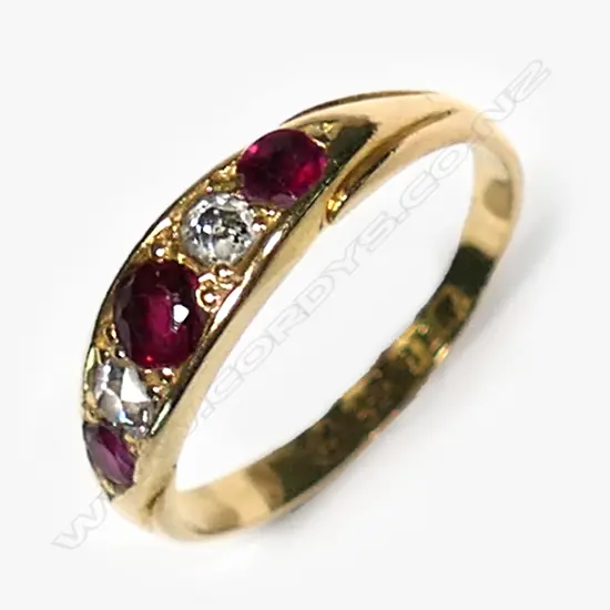 A late Victorian ruby and diamond ring