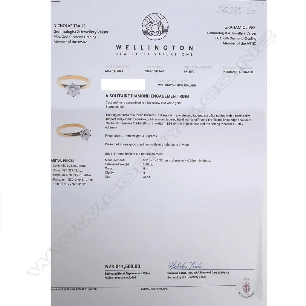 An 18ct gold and diamond solitaire ring Image 1++
