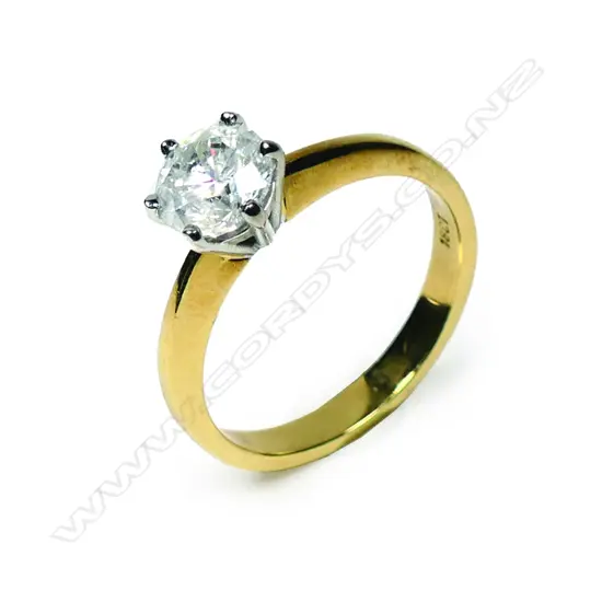 An 18ct gold and diamond solitaire ring