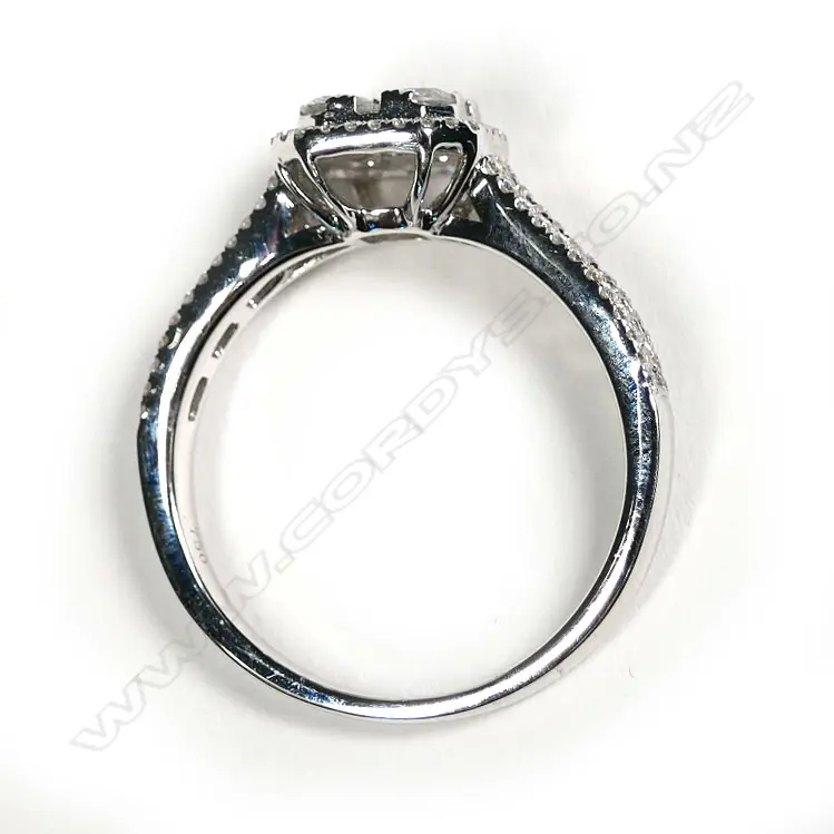 An 18ct white gold diamond cluster ring Image 1++