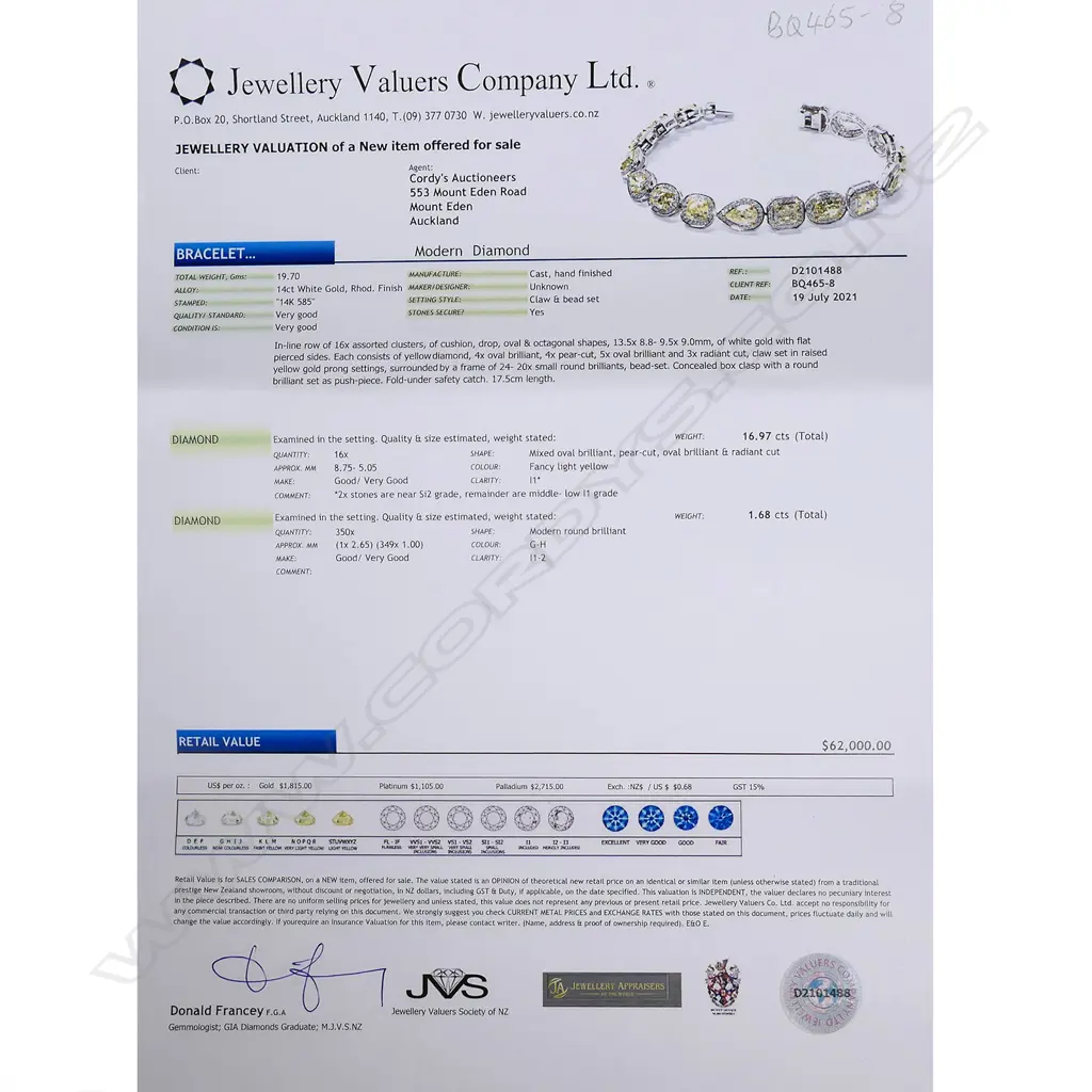 A 14ct white gold fancy yellow diamond halo bracelet Image 1++