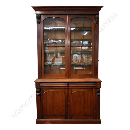 A colonial kauri bookcase cabinet