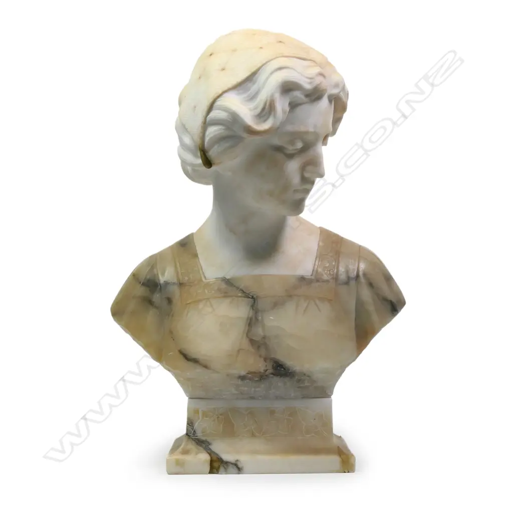 A c.1900 Italian carved marble bust of a young woman Image 1++