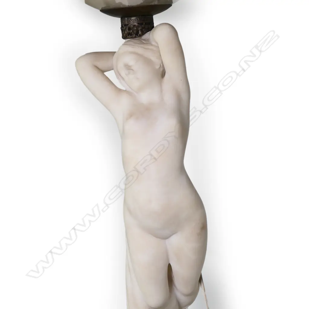An early 1900s Art Nouveau marble standard lamp Image 1++