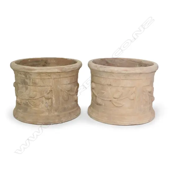 A pair French style terracotta citrus planters