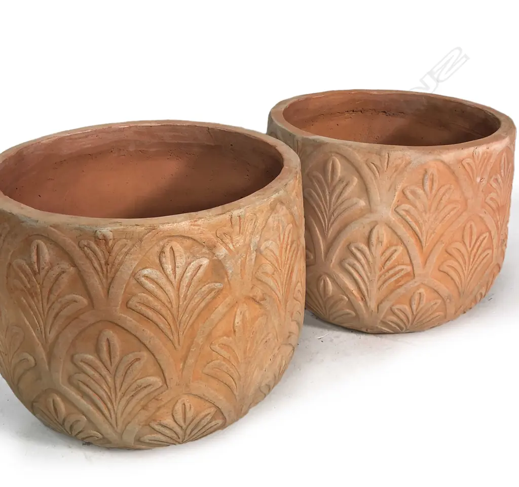 A pair of terracotta French style garden pots Image 1++