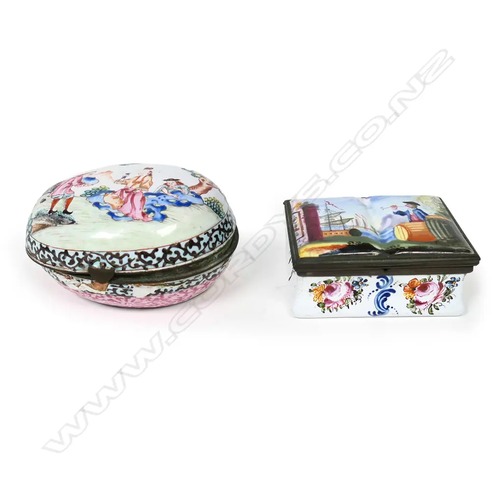Two 19thC enamel boxes Image 1++