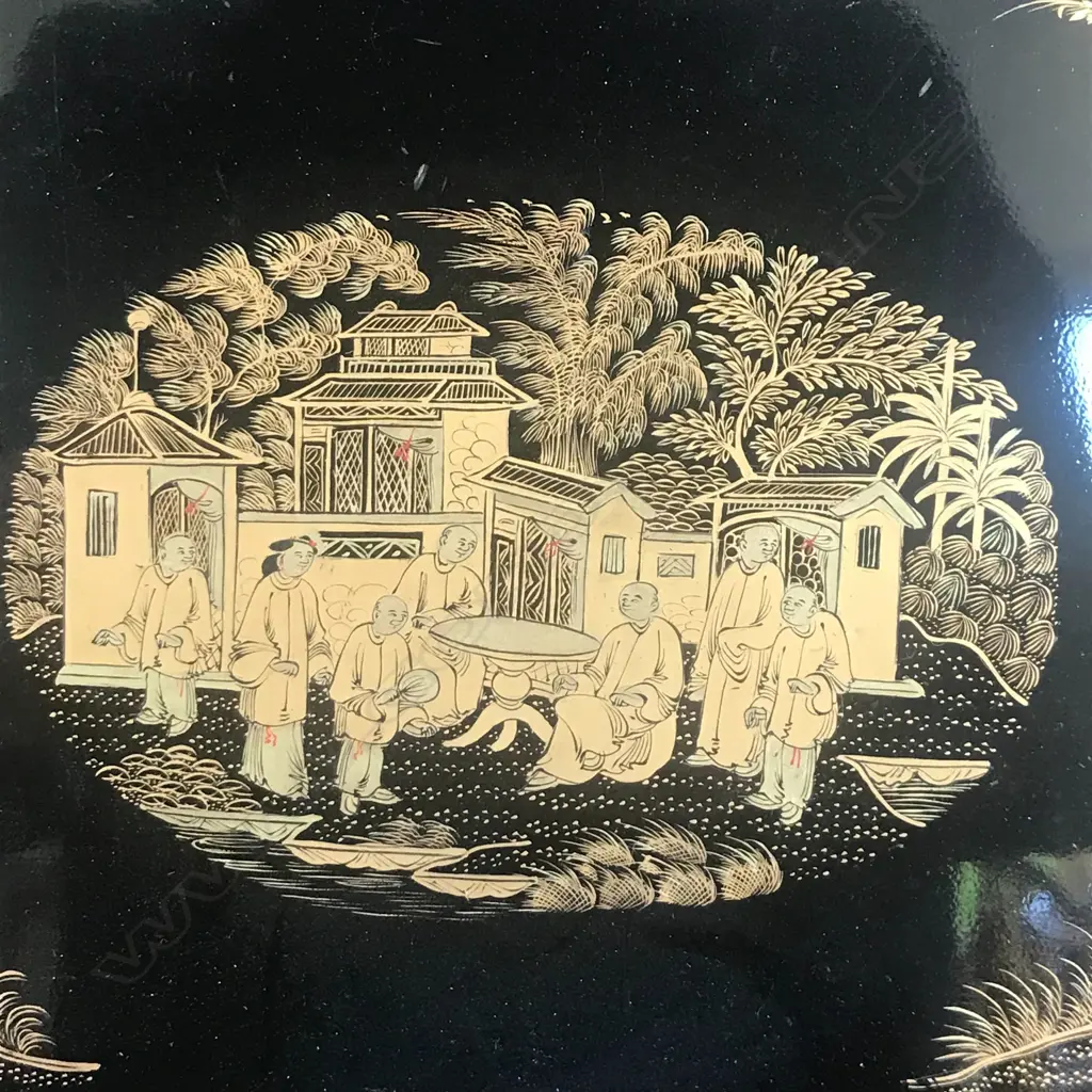 A Victorian lacquer sewing box Image 1++