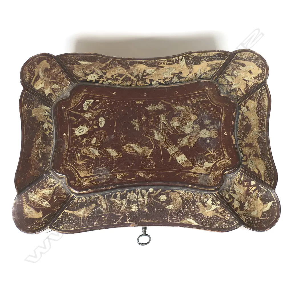 A Victorian lacquer tea caddy Image 1++
