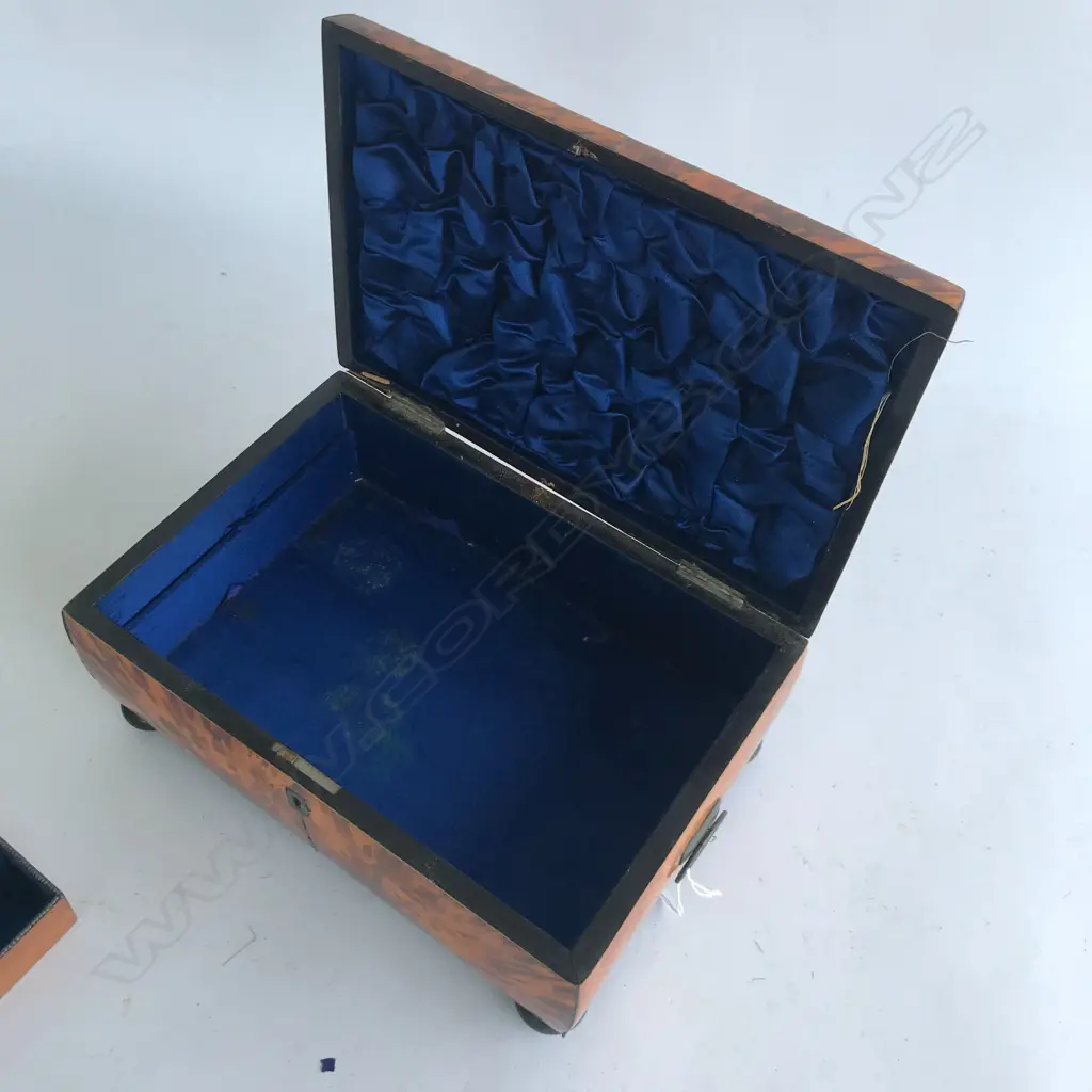 A Regency tortoiseshell sarcophagus sewing box Image 1++