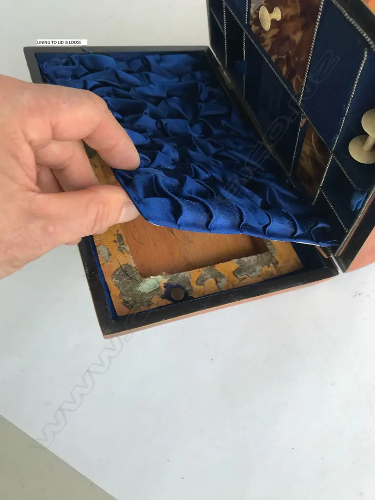 A Regency tortoiseshell sarcophagus sewing box Image 1++