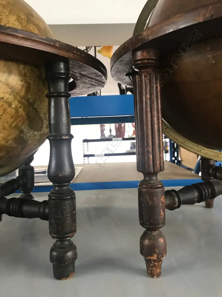 A pair of 19thC Malby's table top globes Image 1++