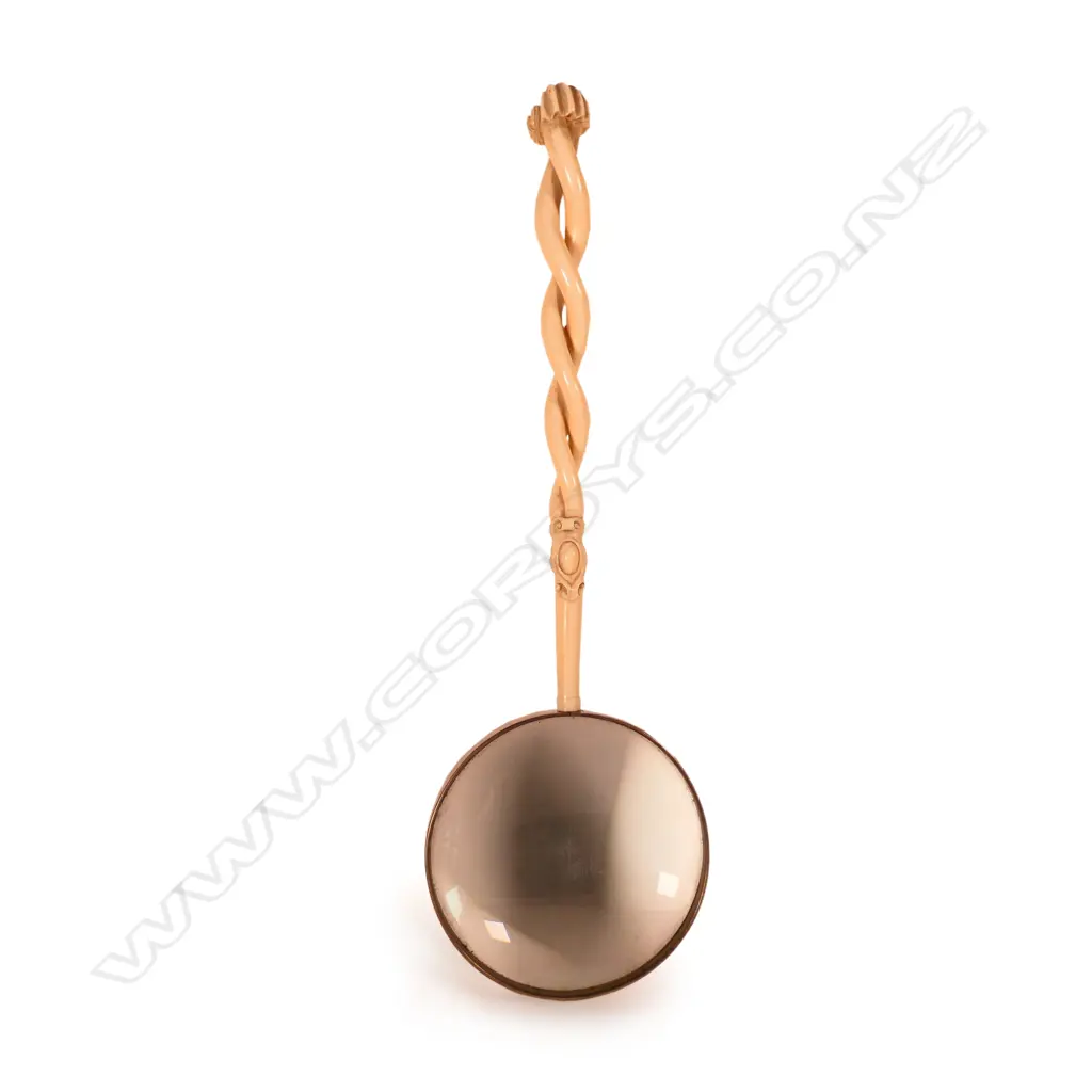 A good 19thC ivory long handled magnifying glass Image 1++