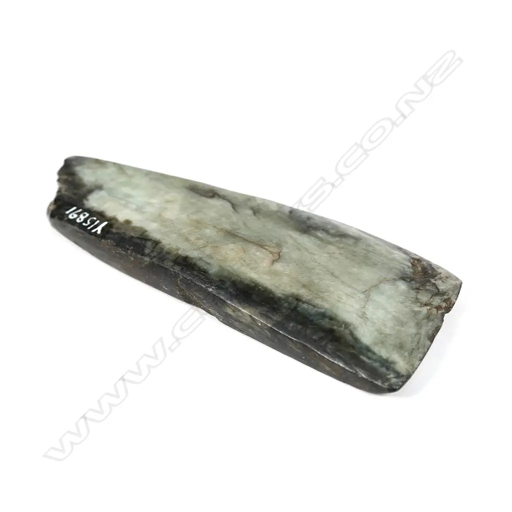 A pre-European Maori greenstone adze (toki) Image 1++