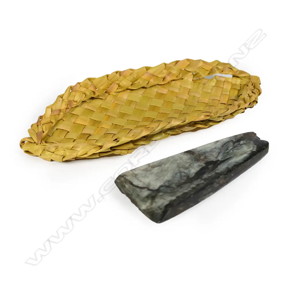 A pre-European Maori greenstone adze (toki) Image 1++