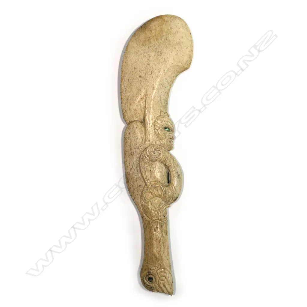 A Maori carved whalebone wahaika Image 1++