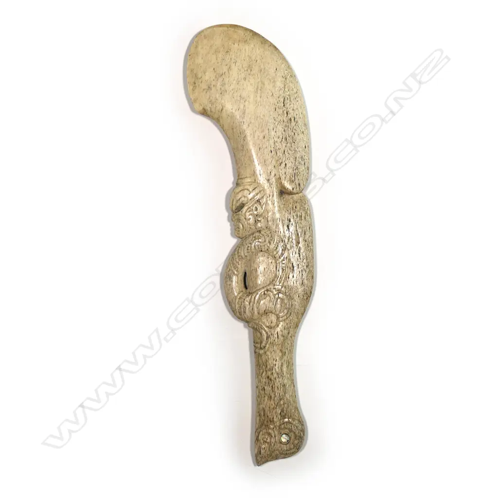 A Maori carved whalebone wahaika Image 1++