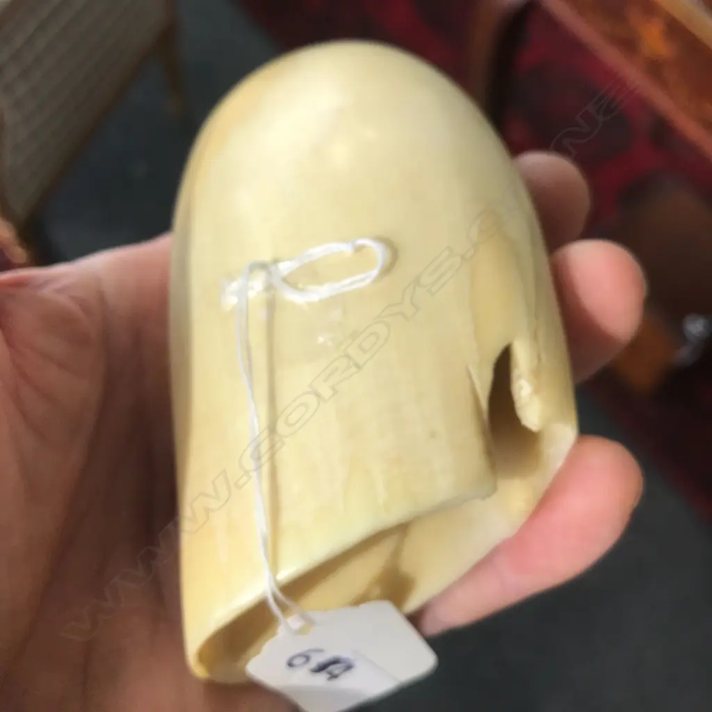 A 20thC scrimshaw whales tooth signed ‘C.S. Raleigh’ Image 1++