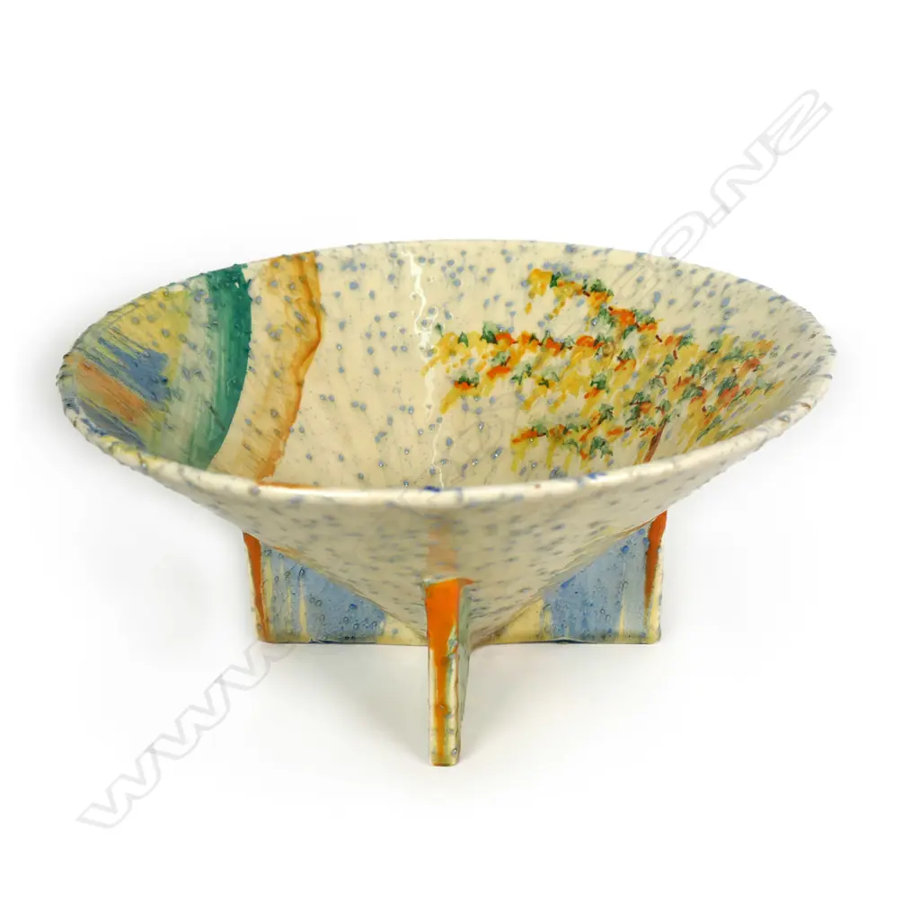 Clarice Cliff Bizarre ‘Patina Country' large conical bowl Image 1++