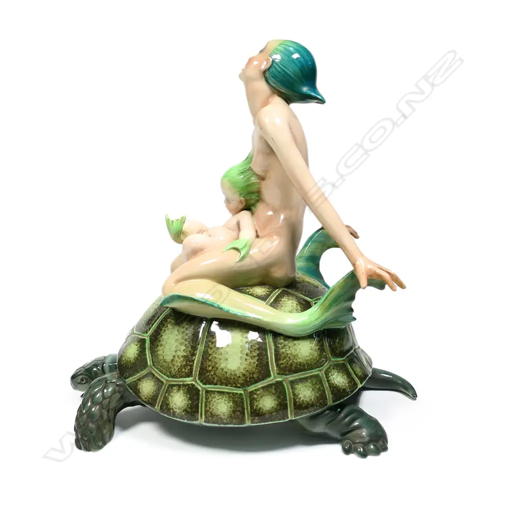 'Mamma Sirena Su Piatto' - a ceramic group by Helen König Scavini for Ars Lenci Image 1++