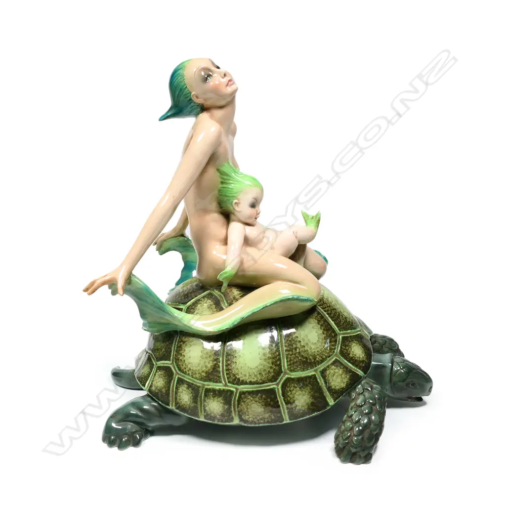 'Mamma Sirena Su Piatto' - a ceramic group by Helen König Scavini for Ars Lenci Image 1++