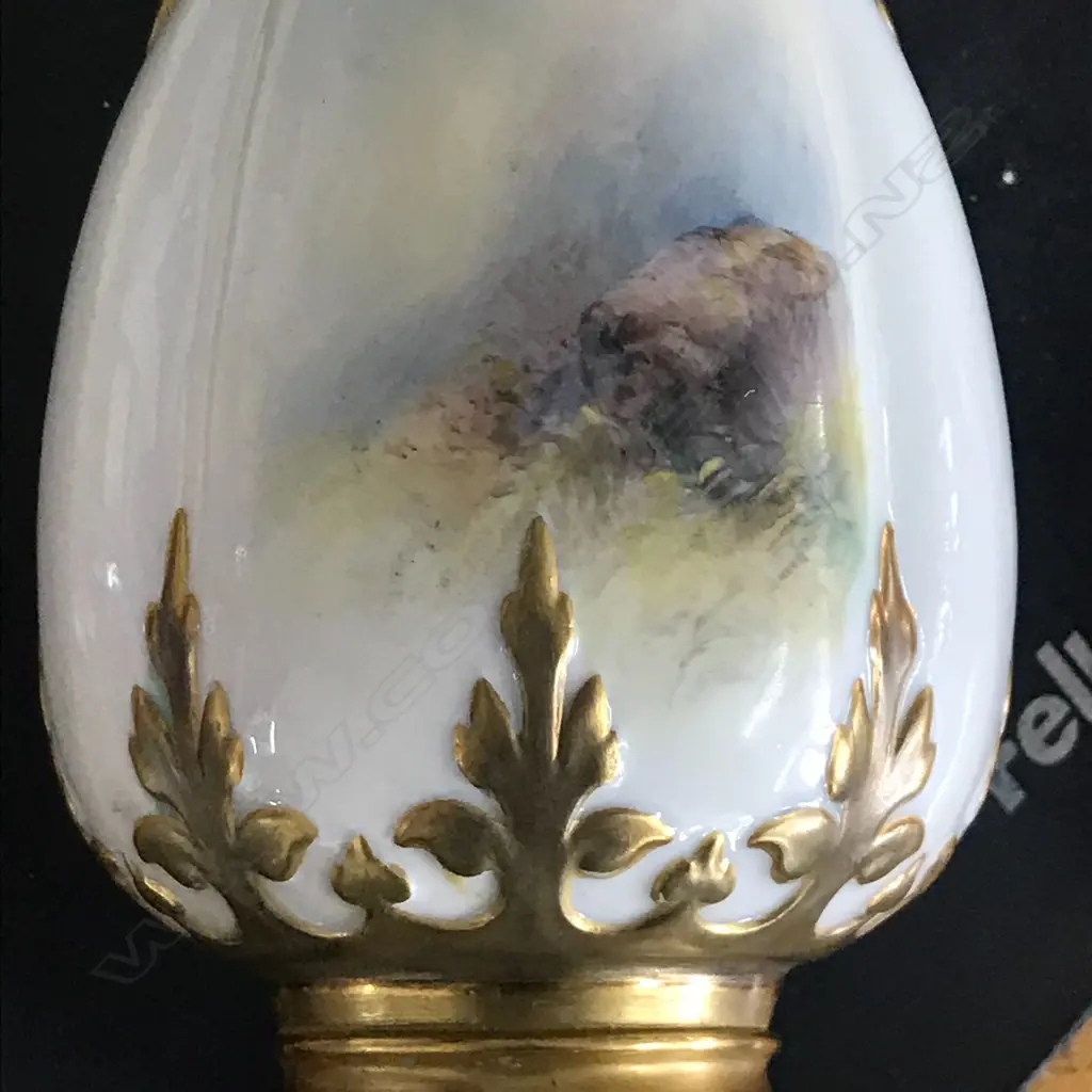 A Royal Worcester lidded two handled specimen vase painted by James Stinton Image 1++