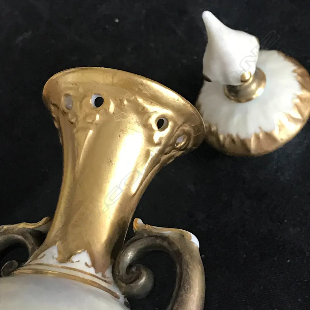 A Royal Worcester lidded two handled specimen vase painted by James Stinton Image 1++