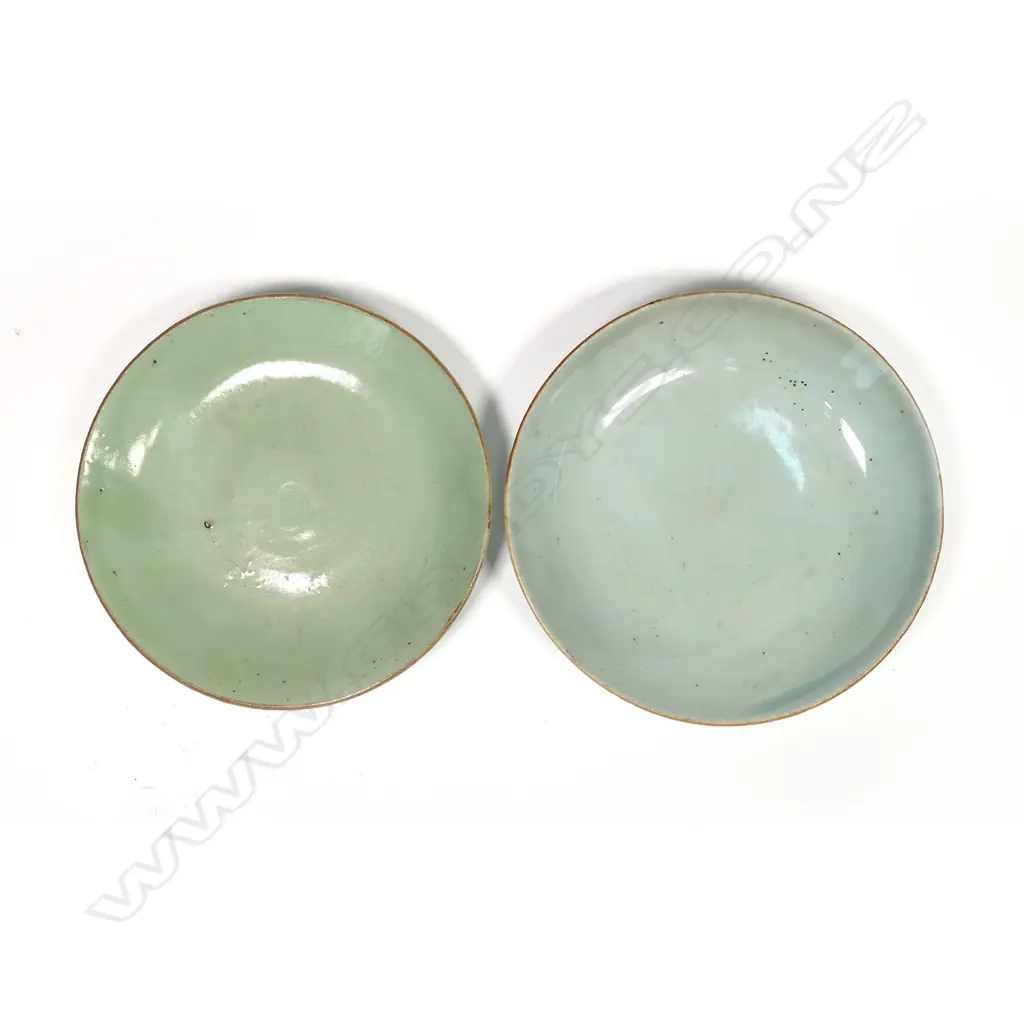 Two 18th/19thC Chinese provincial Chinese celadon dishes Image 1++
