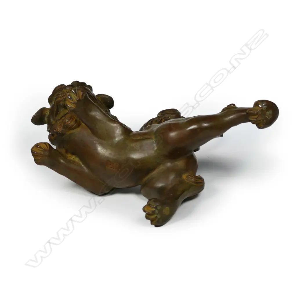 A pair of 19th/20thC Japanese bronze shishi Image 1++