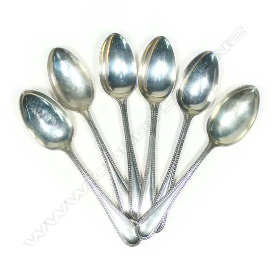 A mixed set of six Victorian silver teaspoons