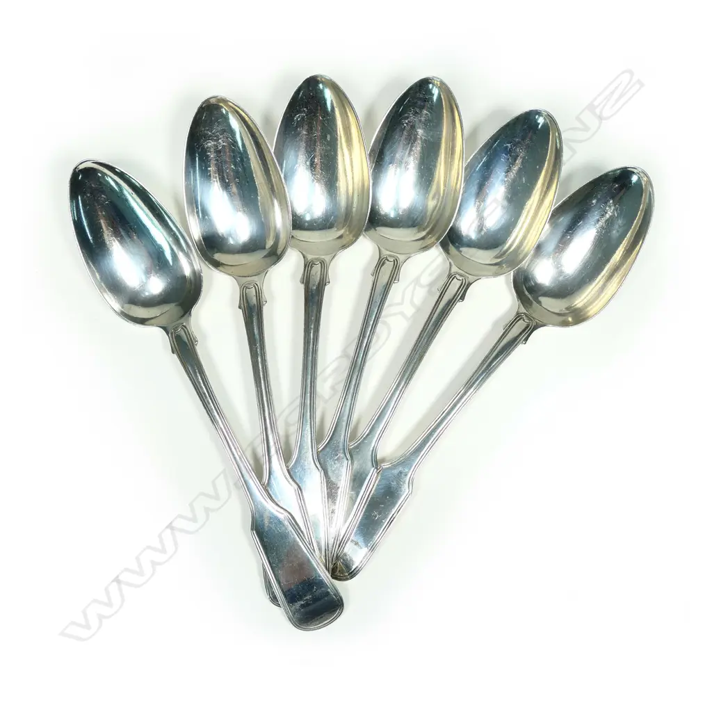 A set of six Geo.III silver tablespoons Image 1++