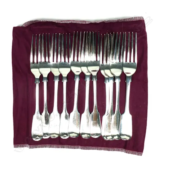 A mixed set of 11 Victorian silver table forks