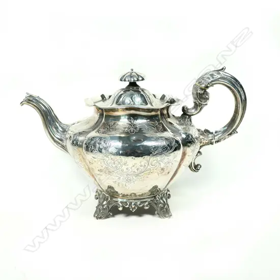 An early Victorian silver teapot