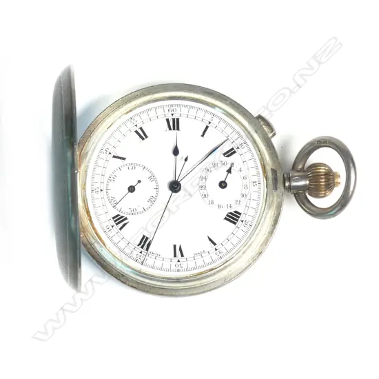An early 20thC silver cased chronometer hunter pocket watch