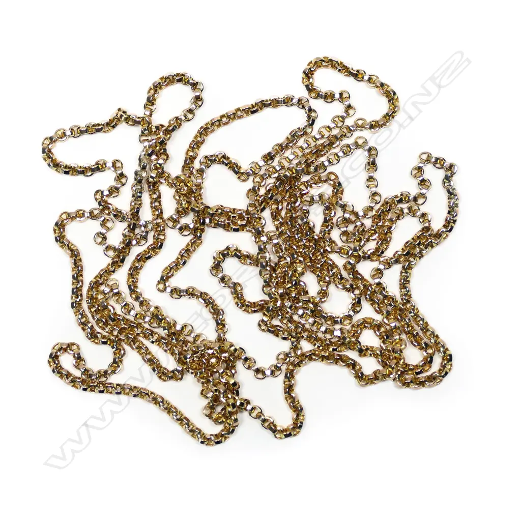 A c.1900, 9ct yellow gold muff chain Image 1++