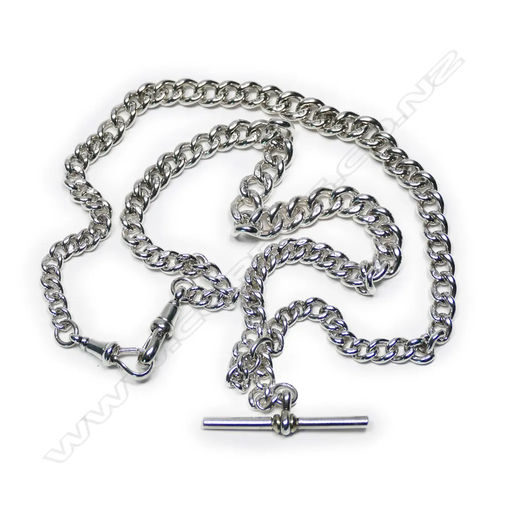 A good early 20thC silver Albert chain Image 1++