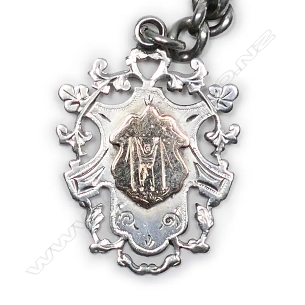 A early 20thC silver Albert chain Image 1++