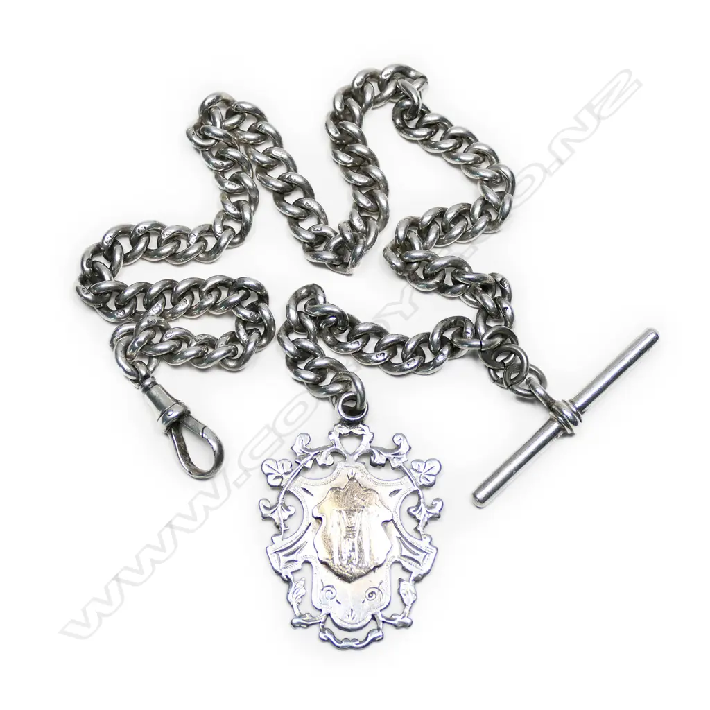 A early 20thC silver Albert chain Image 1++