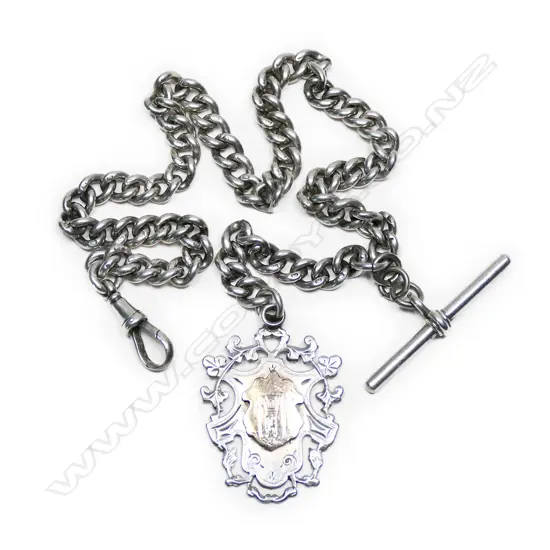 A early 20thC silver Albert chain