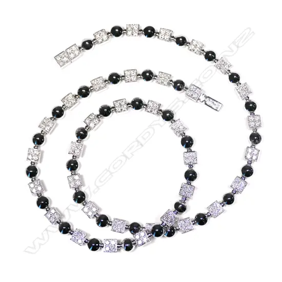 A Bvlgari 18ct white gold and diamond necklace