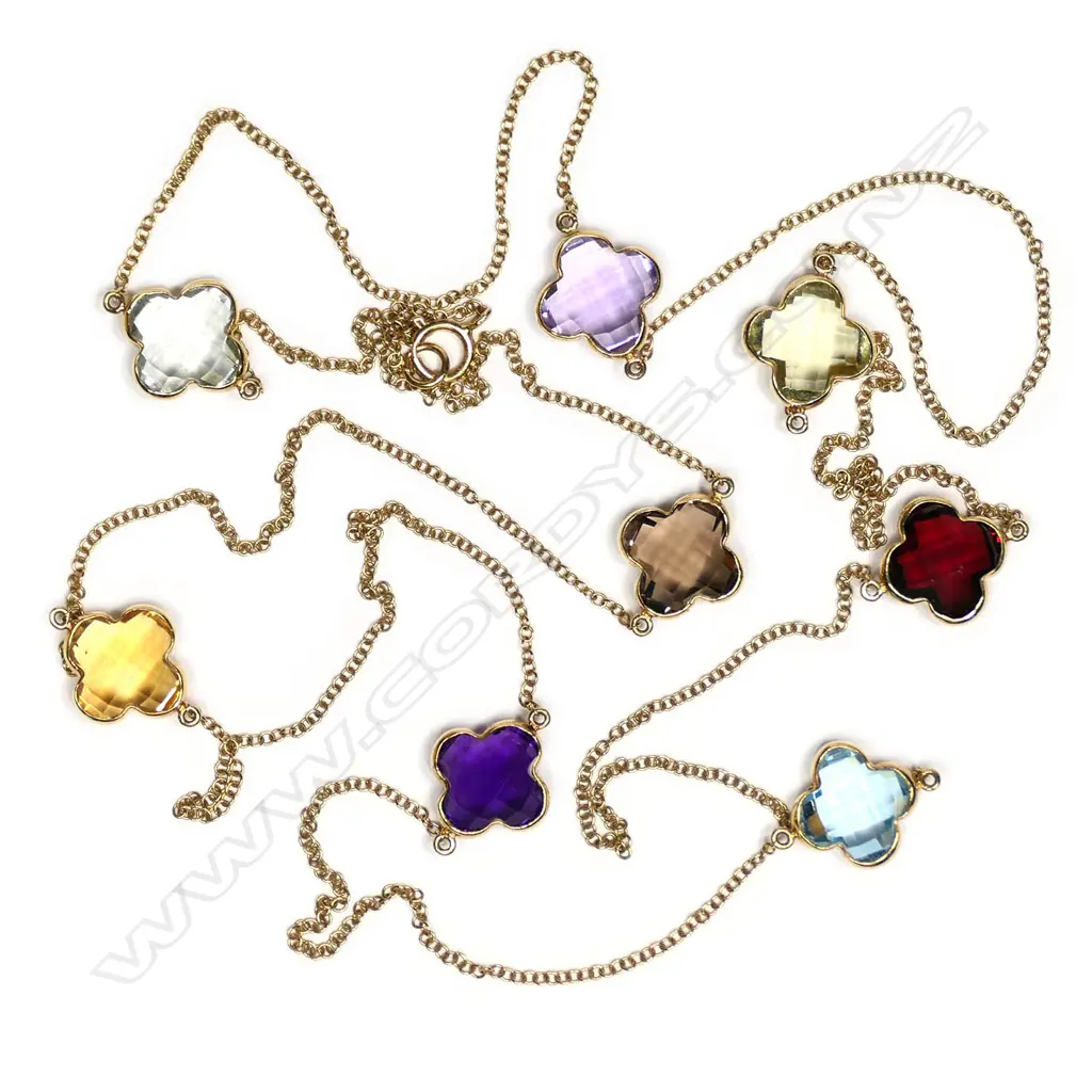An 18ct gold and multi gem necklace Image 1++