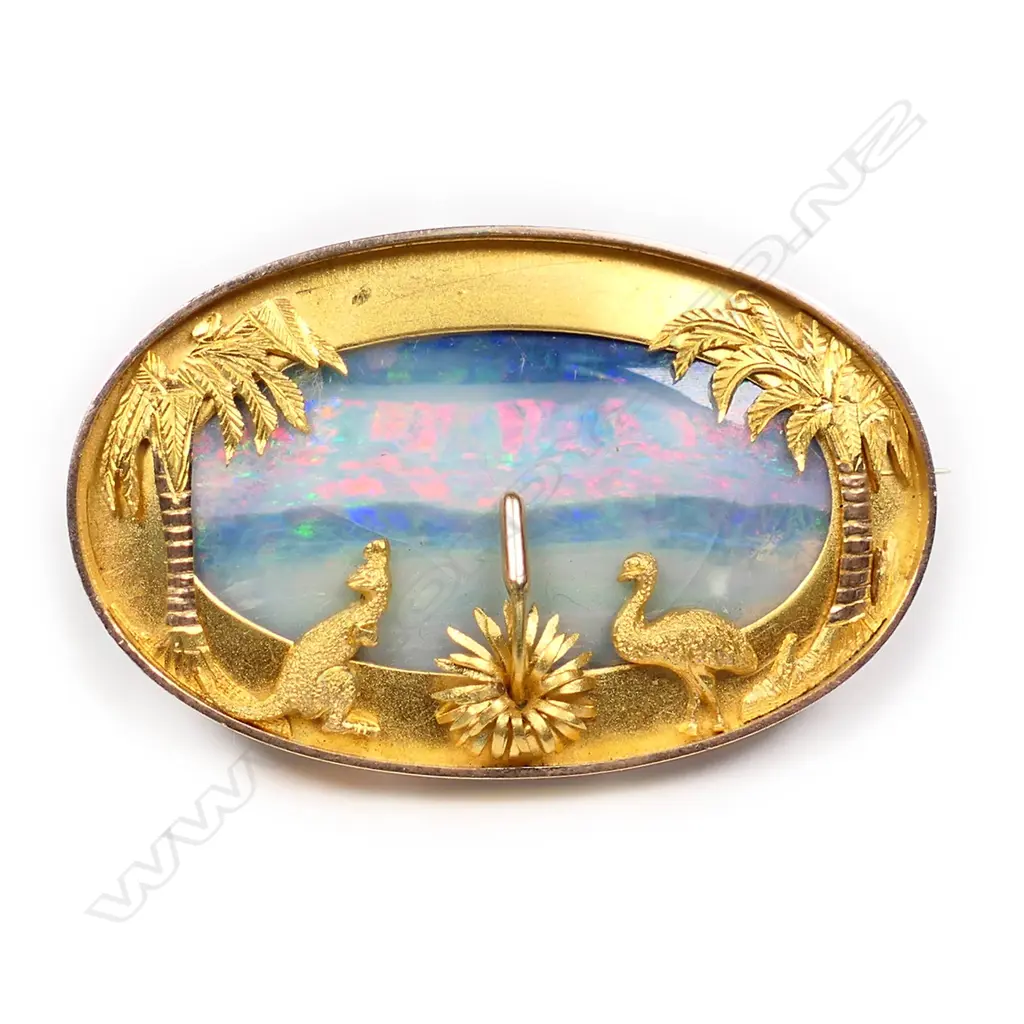 A rare and important colonial Australian gold and opal brooch by Evan Jones of Sydney Image 1++